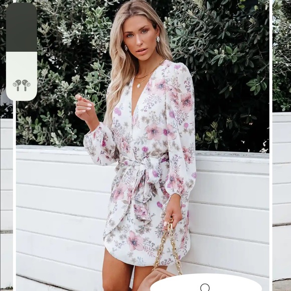 Avant Floral Balloon Sleeve Chiffon Wrap Dress - Picture 7 of 9